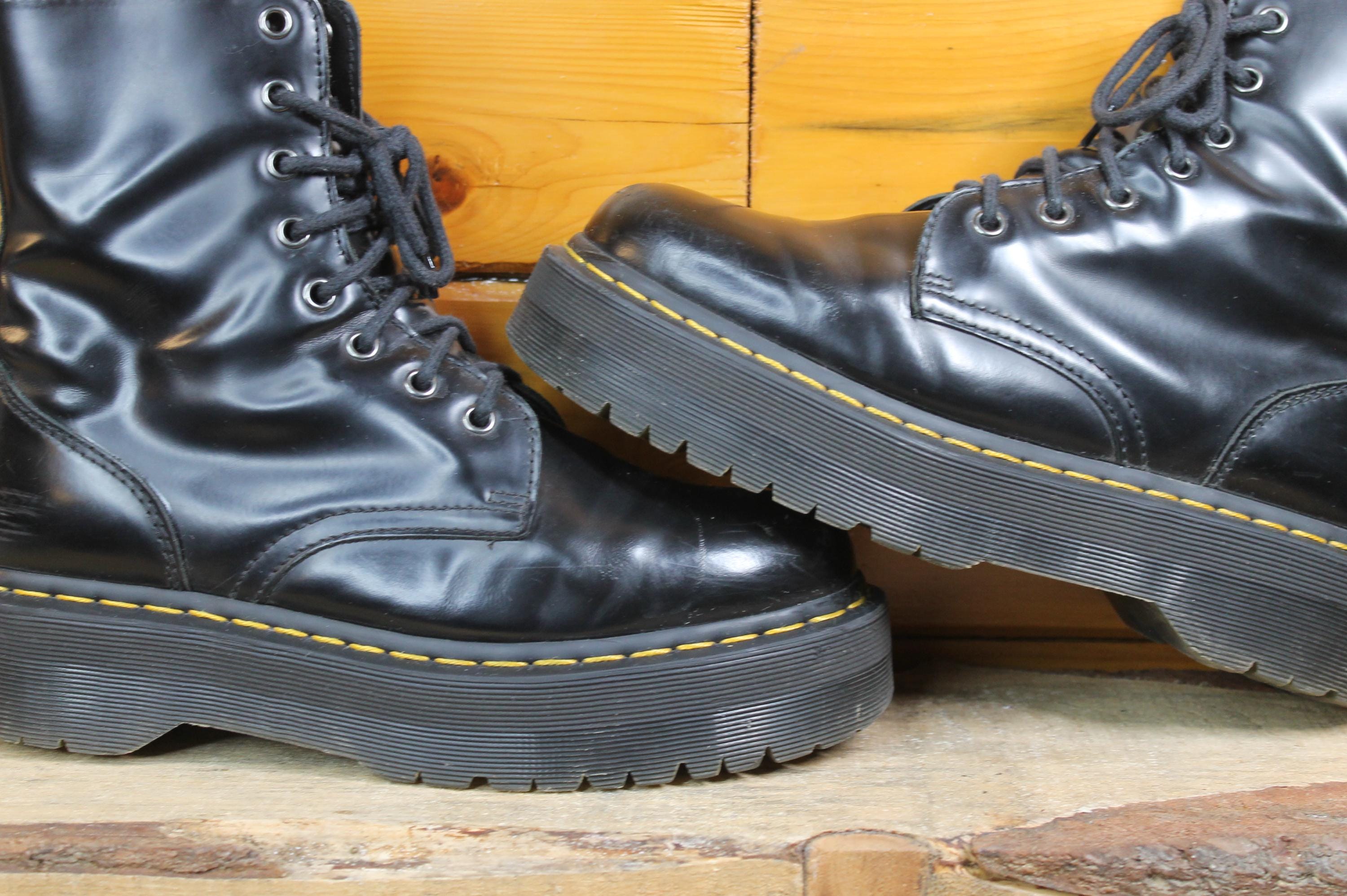 Vintage Dr. Doc Martens Air Wair Jadon 8 Eye Black Leather Boot