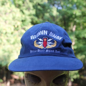 Vintage weggeblasen Polizei Bomb Squad Einheit Film Promo Blau Snapback Hat einstellbare Erwachsene Größe