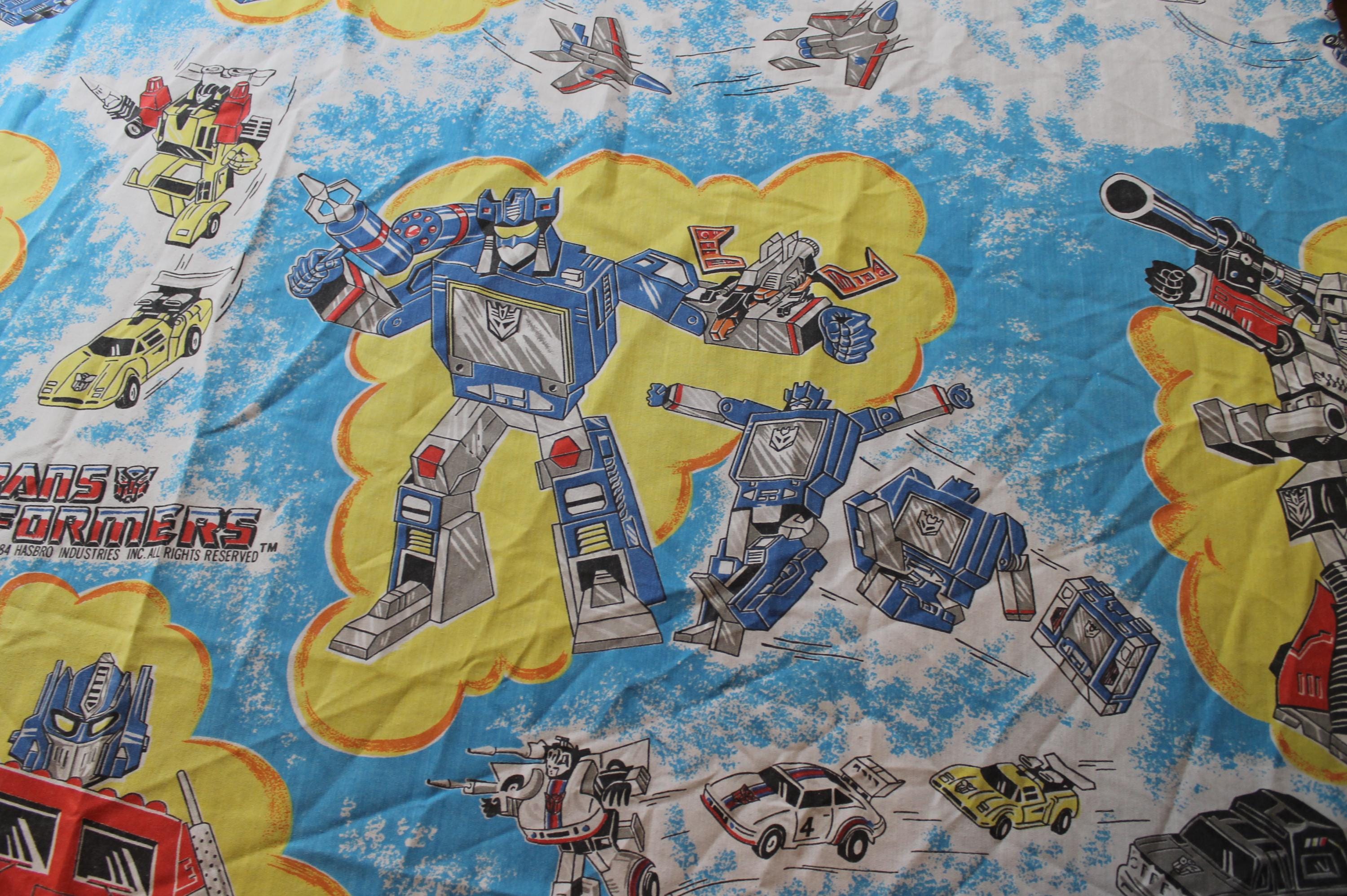 Vintage Transformers 1984 Themed Twin Bed Set With Matching