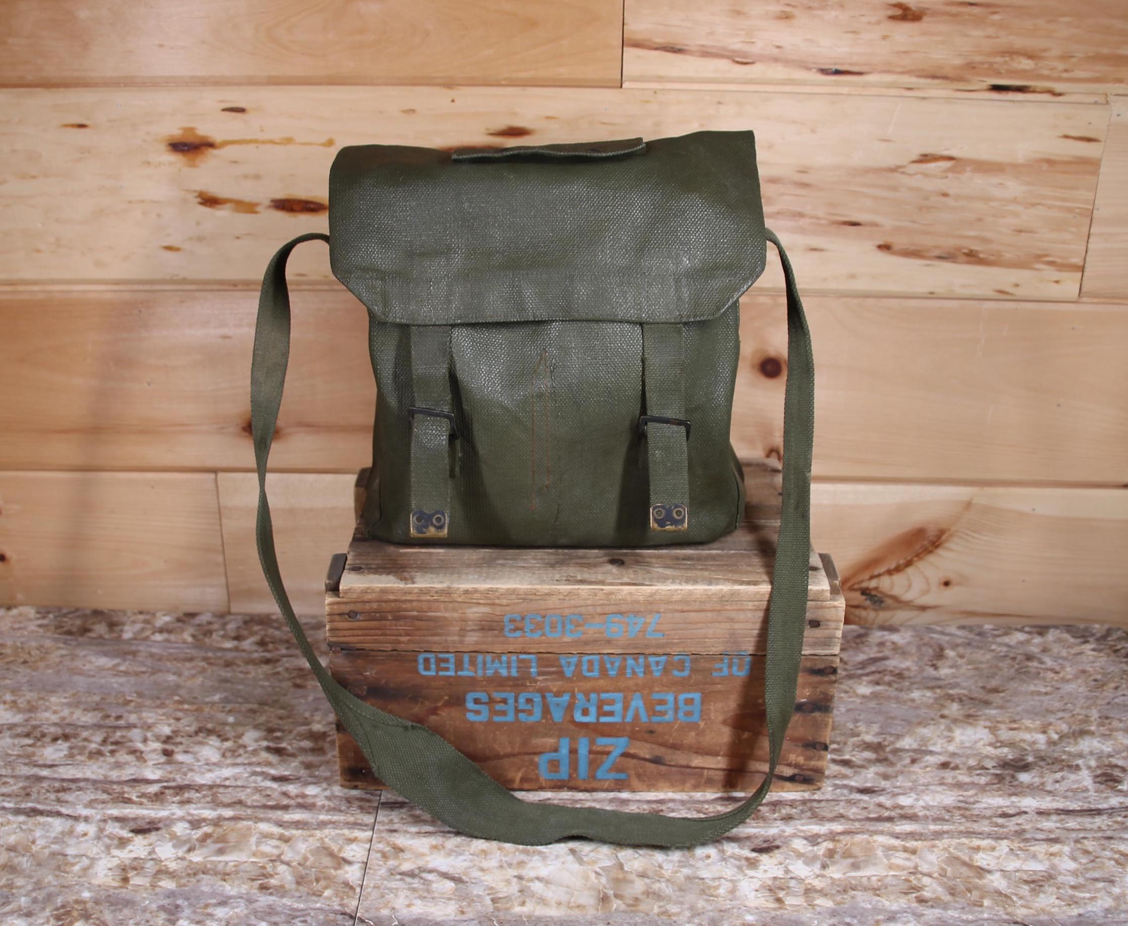 Vintage Military Army Green Shoulder Strap Bag Authentic