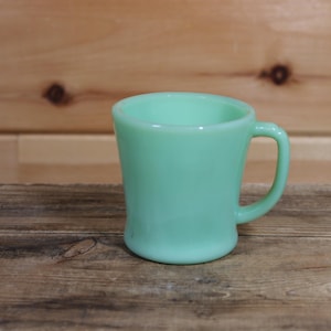 Vintage Fire King Jadeite Green Restaurant Ware D Handle Coffee Mug -- Retro Kitchen Home Decor