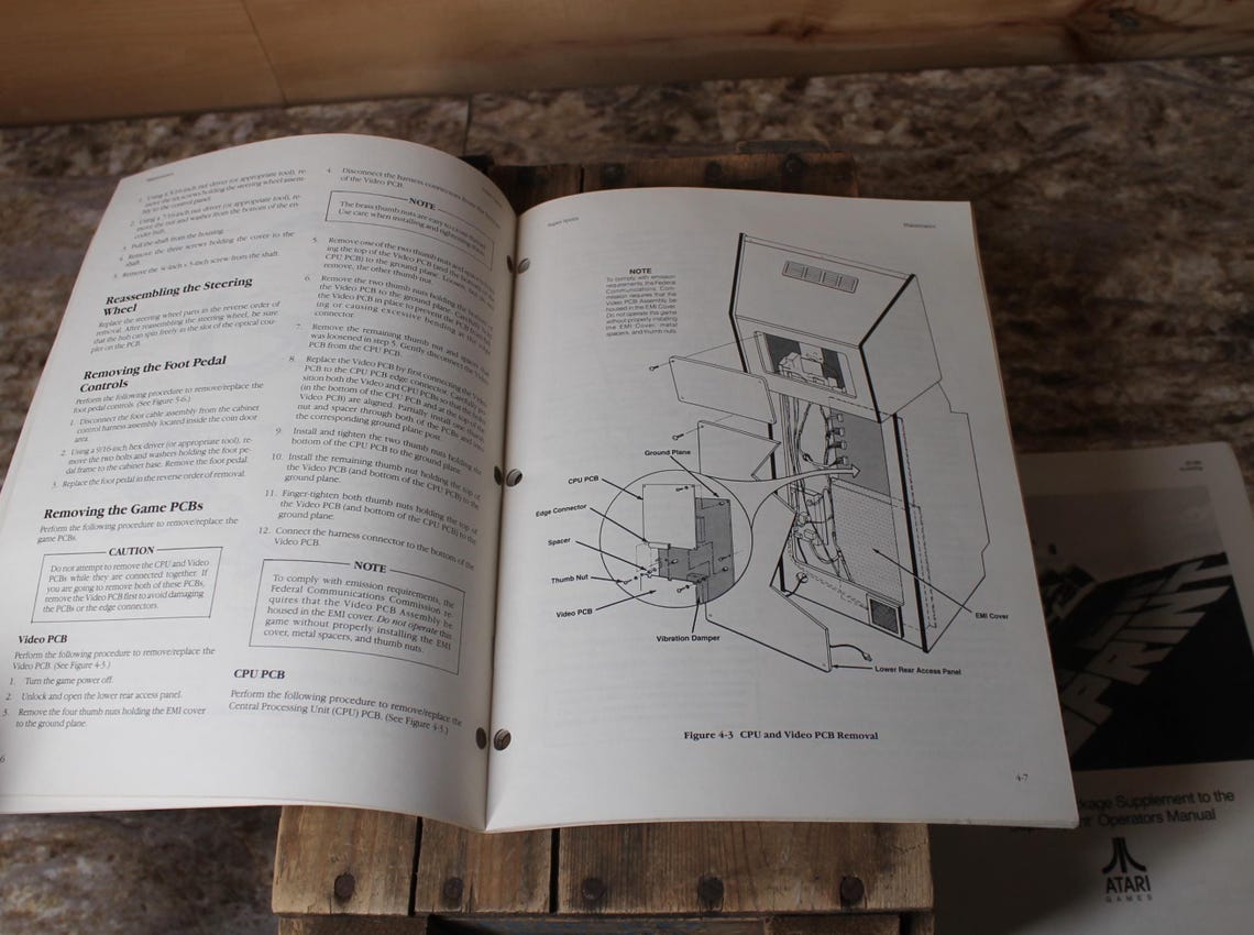 Vintage Super Sprint Arcade Machine Schematic Package Owners Manual ...