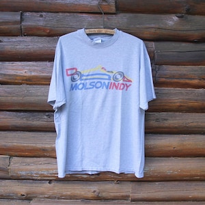 Vintage Molson Indy Grey Racing Molson Ex Exsports Grey T-Shirt Adult Size XL
