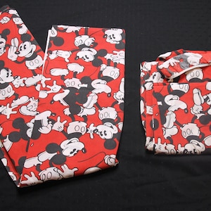 Vintage Disney Mickey Mouse Flat And Fitted Double/Full Bed Sheet Set