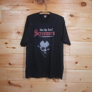 Vintage Screemers Live The Fear ! Toronto Haunted House Horror Single Stitch Black T-Shirt Adult Size XL
