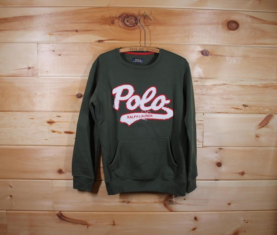 Vintage Polo Ralph Lauren Green Script Essentials Pullover