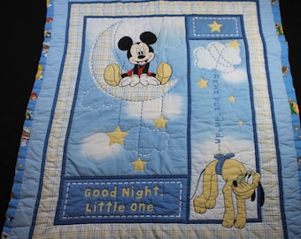 Couverture vintage pour lit de bébé Pluto Good Night Little One