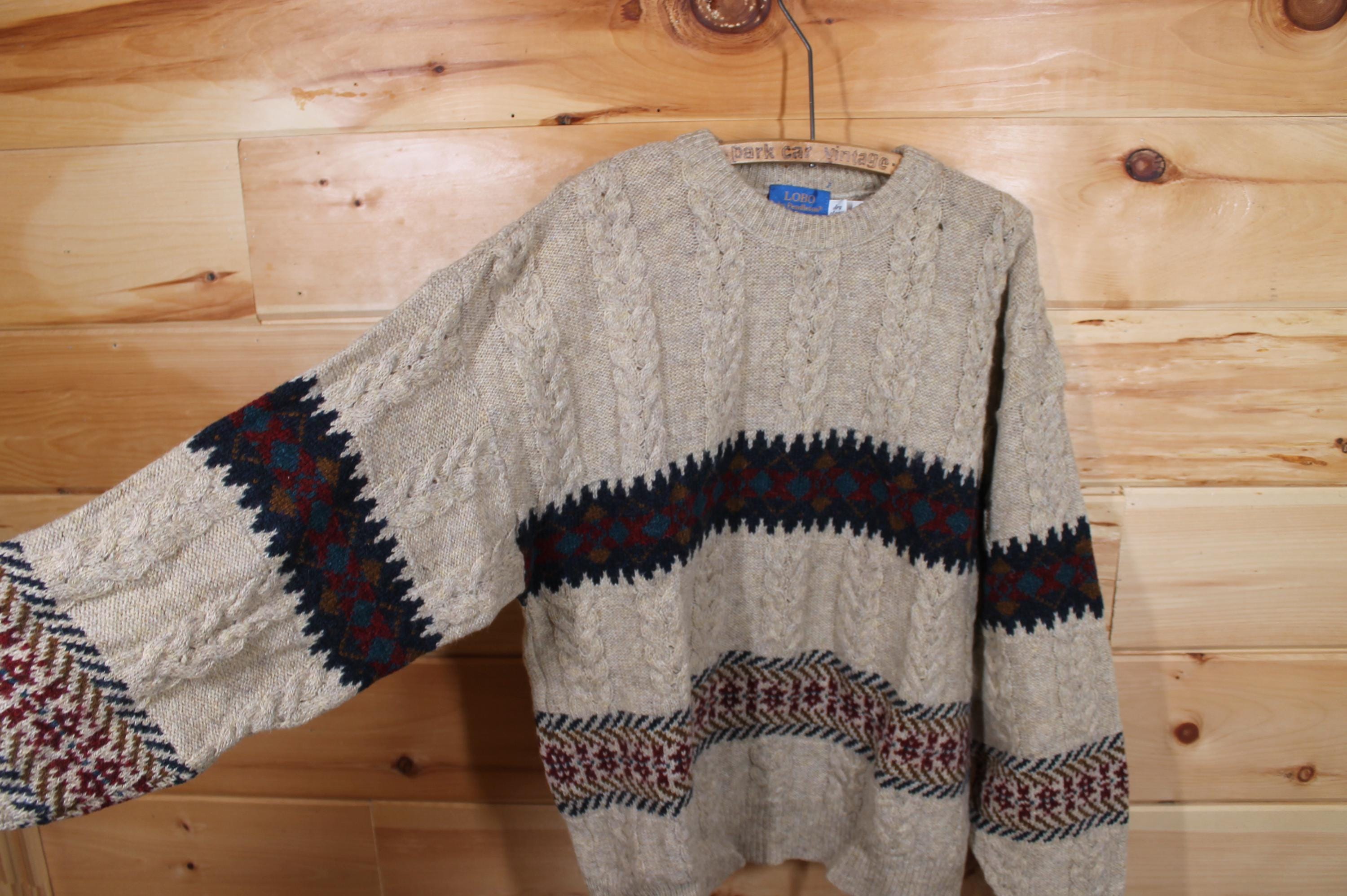 Vintage Lobo by Pendleton Beige Tan Wool Pullover Knit