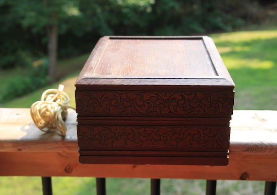 Vintage Home Telephone Hidden in Wooden Storage Box Deco-tel Retro