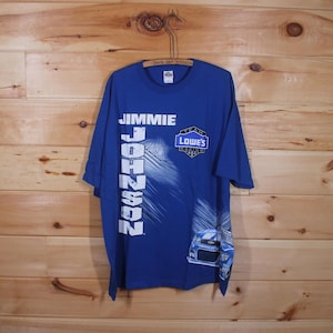 Vintage Jimmie Johnson Team Lowe&#39;s Nascar Racing Blue T-Shirt Adult Size 3XL