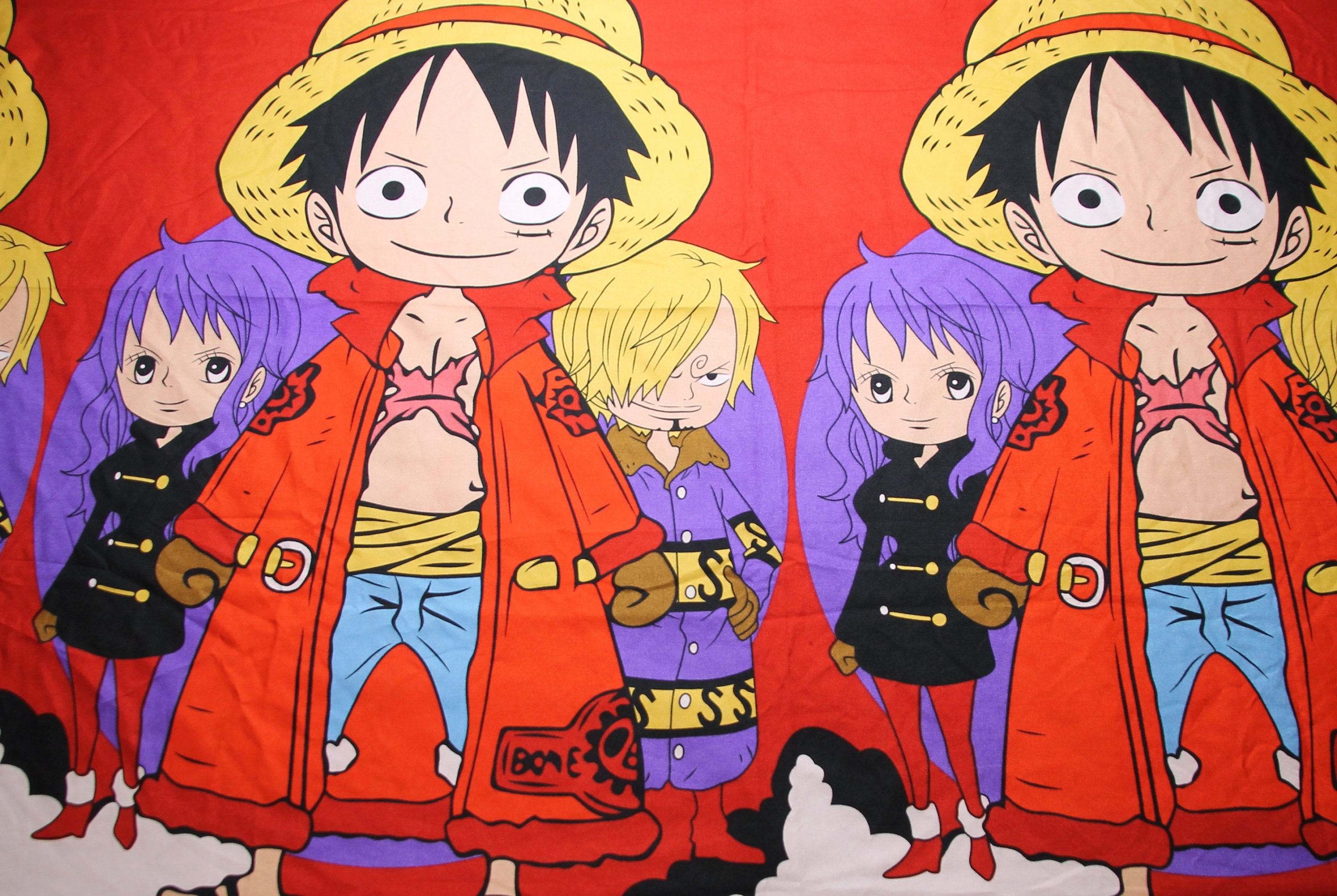 Vintage Anime One Piece Theme Flat Bed Sheet India