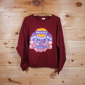 Vintage Dickies Branders Finest Quality Jeans Maroon Sweatshirt Adult Size XL