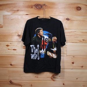 Vintage The Who Rock Band Double Sided Black T-Shirt Adult Size Large