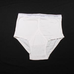 Vintage White Underwear Briefs Adult Size XL Front Flap Unworn Condition
