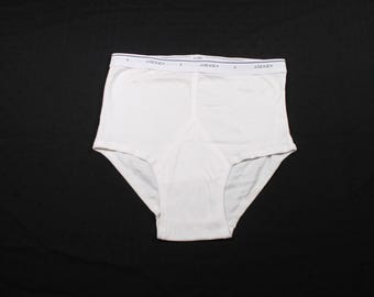 Vintage White Underwear Briefs Adult Size XL Front Flap Unworn Condition