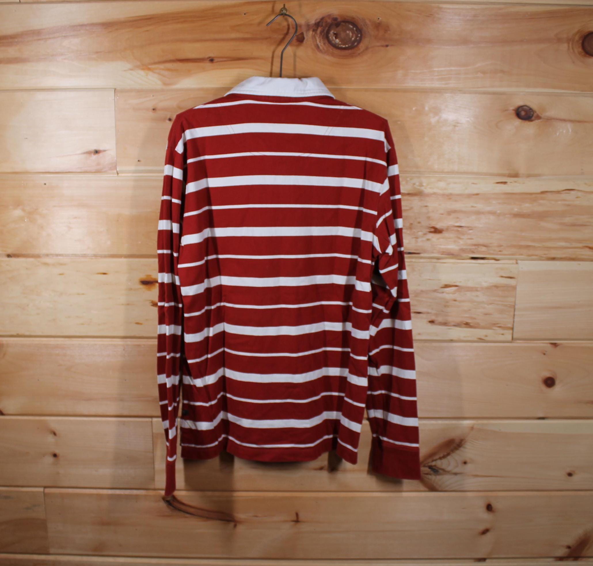 Vintage Timberland Striped Collared Quarter Button Long Sleeve