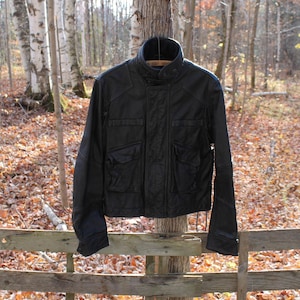 Vintage Polo Ralph Lauren Black Leather Biker Formal Full Zip Jacket Adult Size Medium
