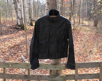 Vintage Polo Ralph Lauren Black Leather Biker Formal Full Zip Jacket Adult Size Medium