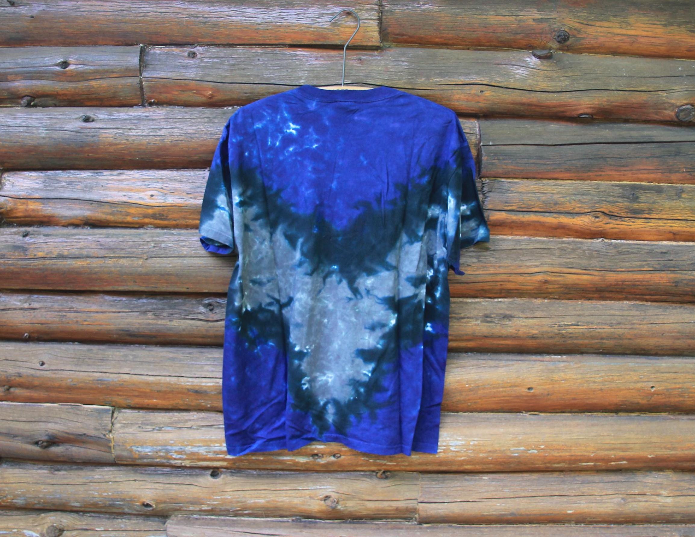Vintage Deep Purple Liquid Blue Tie Dye Rock Band Concert Tour