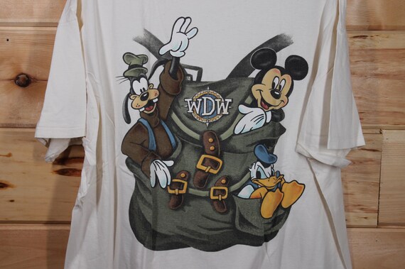 Vintage Walt Disney World Mickey Inc. Characters in Backpack White