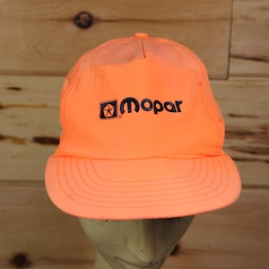vintage Casquette Snapback Chrysler Mopar orange fluo taille adulte