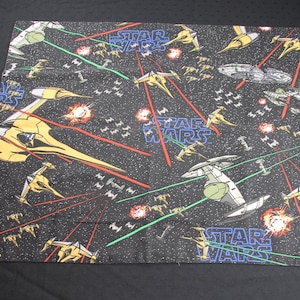 Vintage Star Wars Movie Themed Large Black Pillowcase Sham