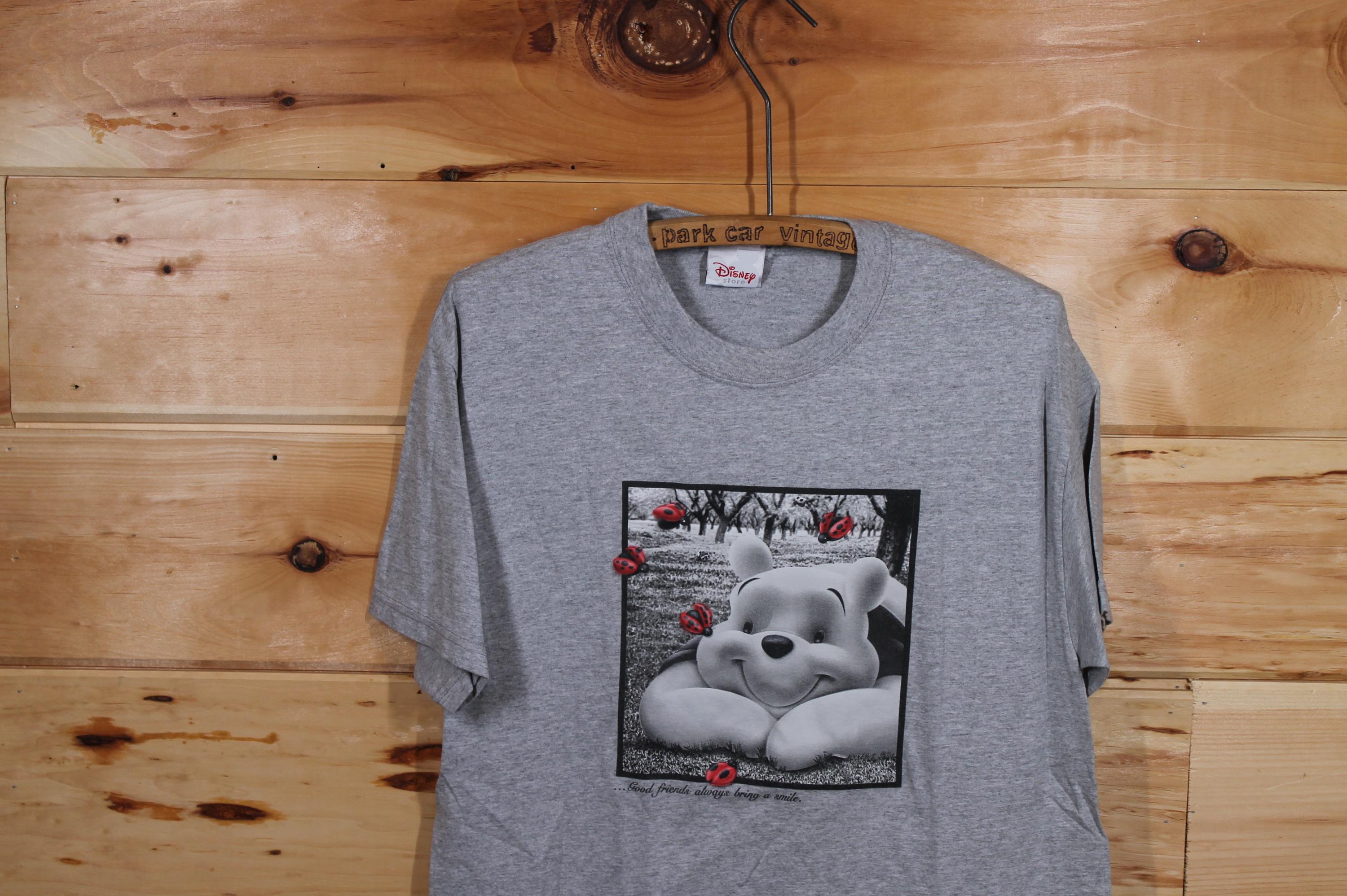 ヴィンテージ ディズニーストア くまのプーさん グレー Tシャツ 大人用