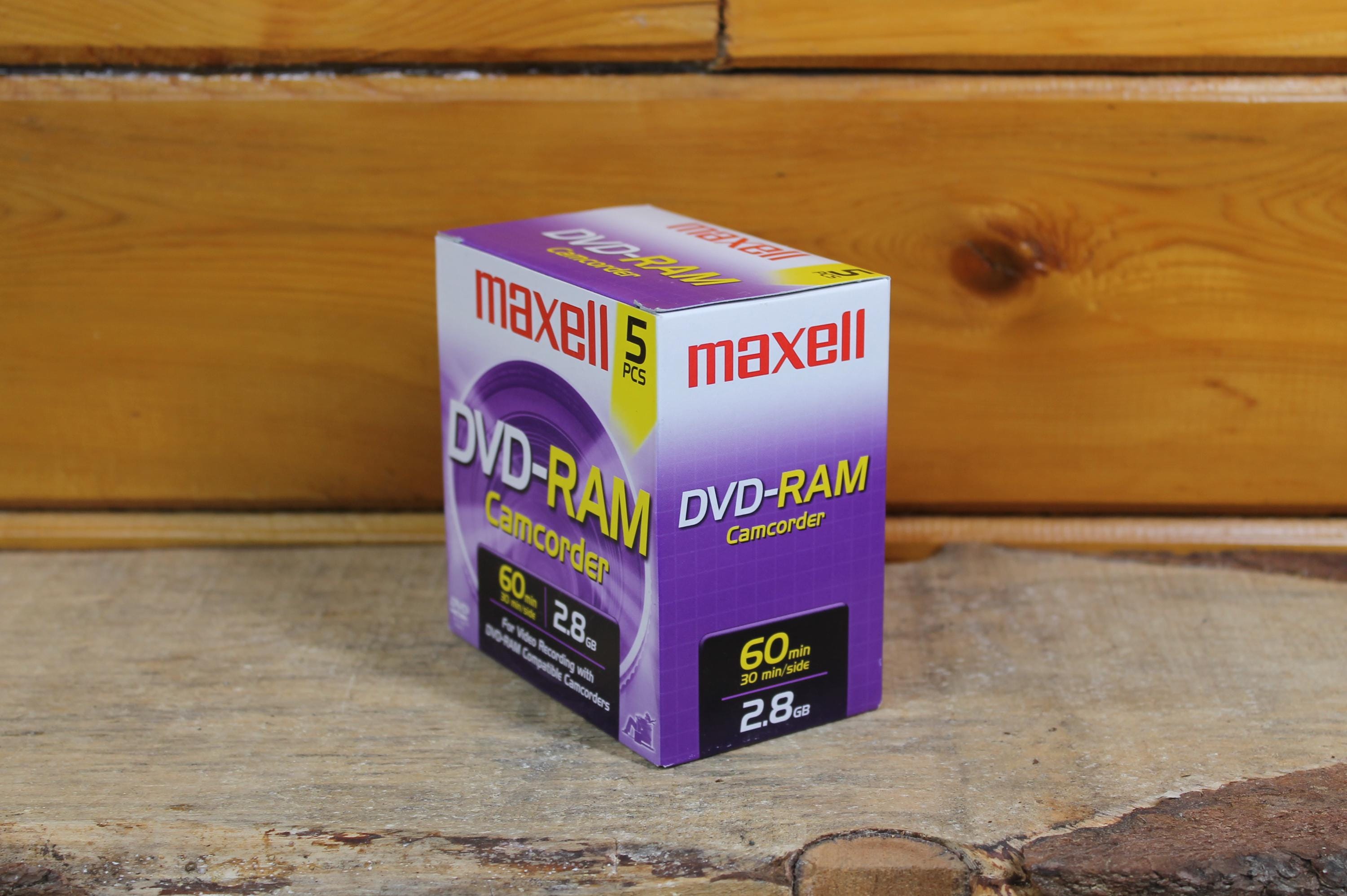 Vintage Maxell DVD-RAM Camcorder Disks - Pack of 5 New Old Stock