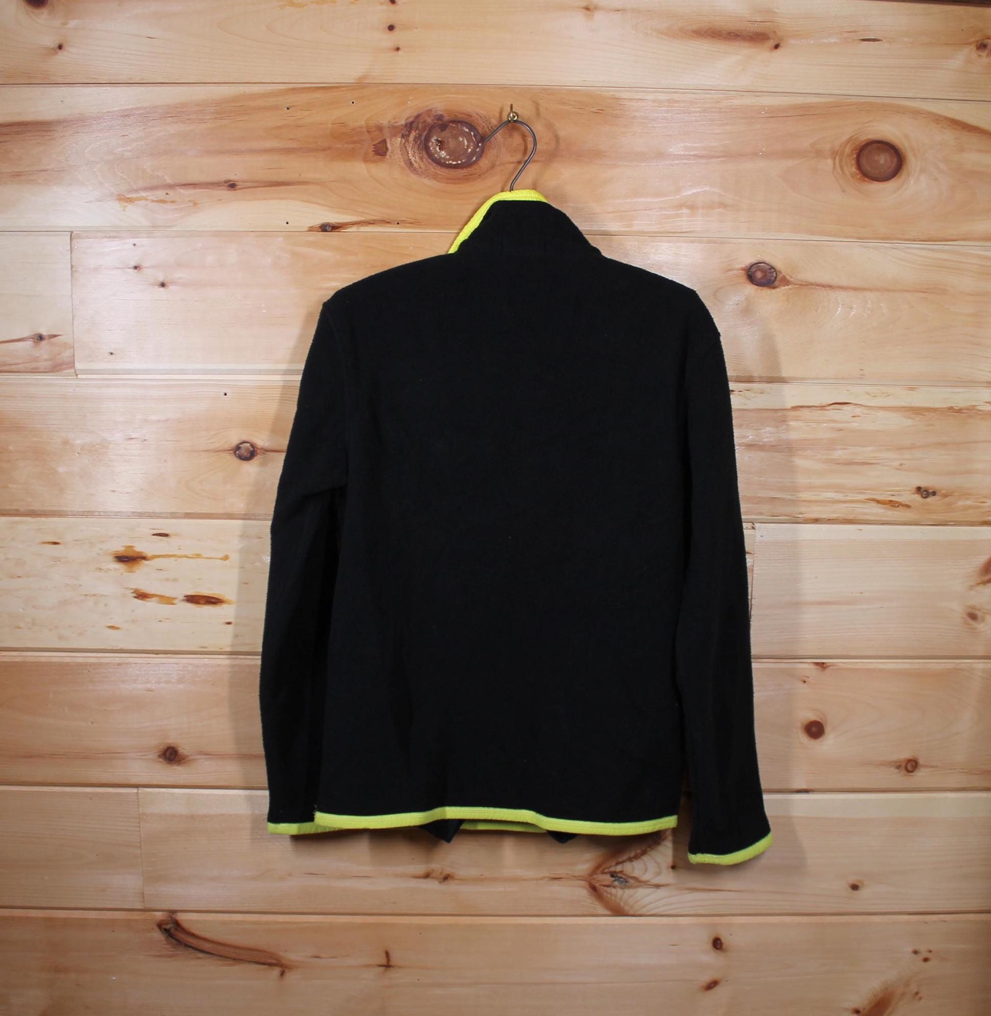 Vintage Polo Ralph Lauren Black and Neon Green Pullover Quarter