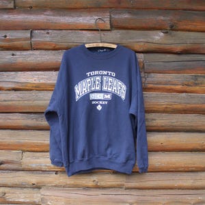 Vintage Toronto Maple Leafs CCM NHL Hockey Blau Sweatshirt Erwachsene Größe L