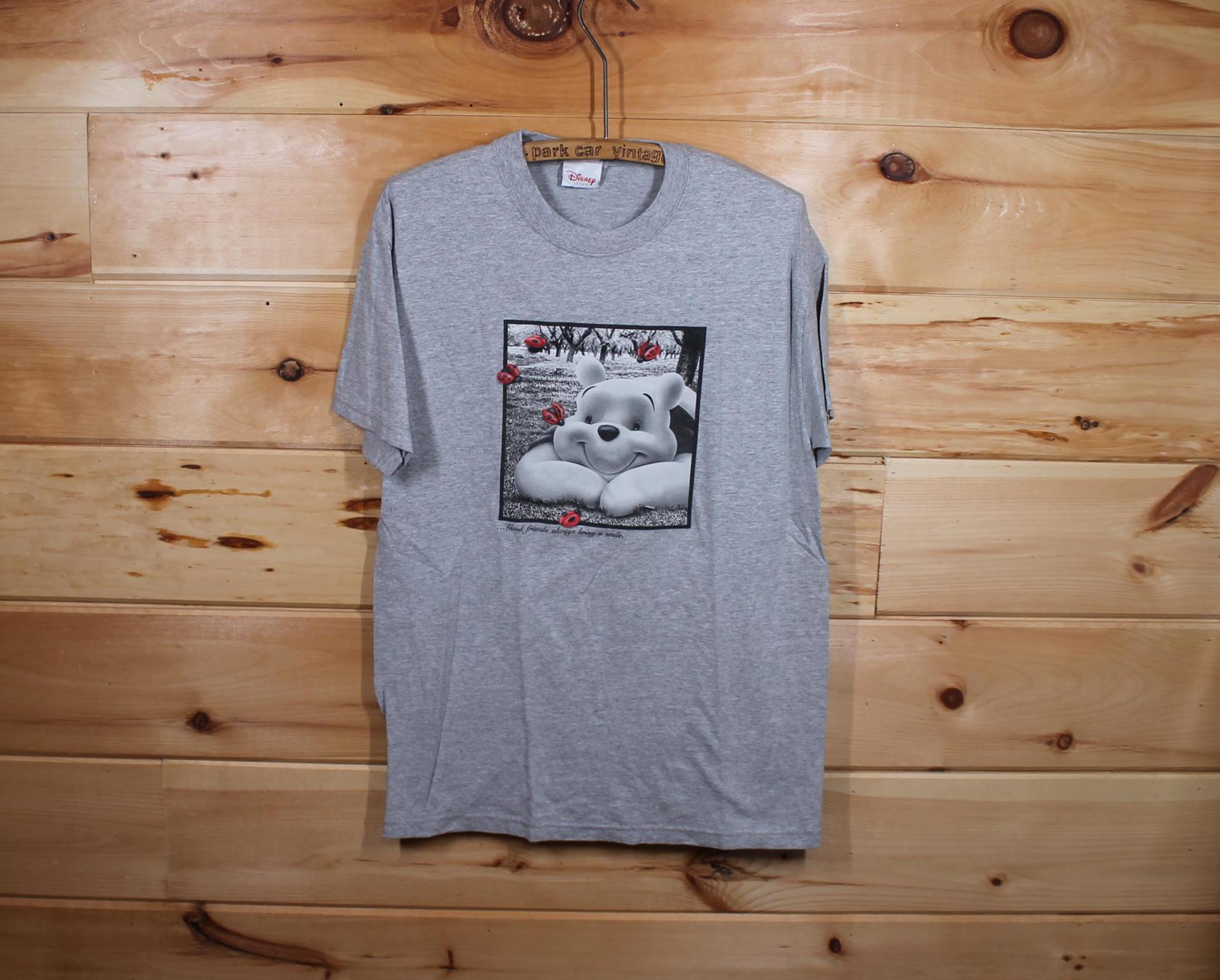 ヴィンテージ ディズニーストア くまのプーさん グレー Tシャツ 大人用 