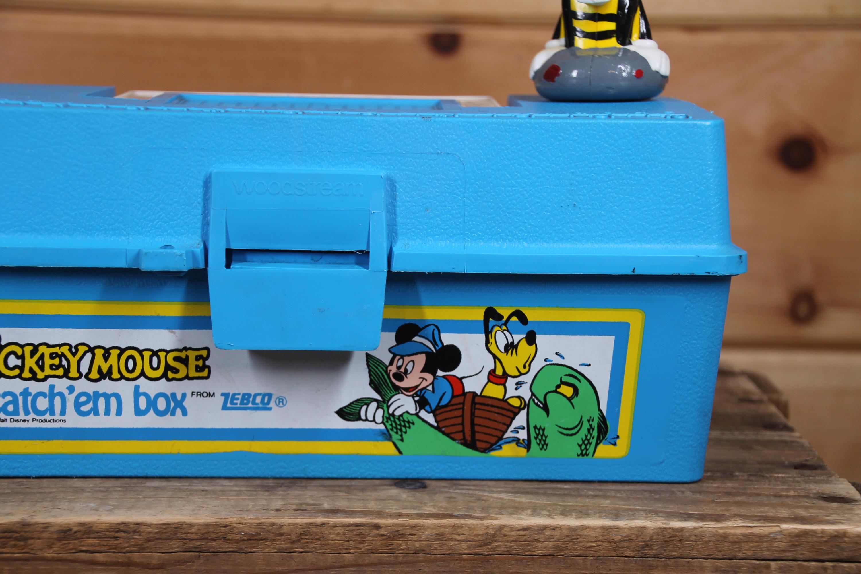 Vintage Disney Mickey Mouse Zebco Catch' Em Kids Blue Fishing