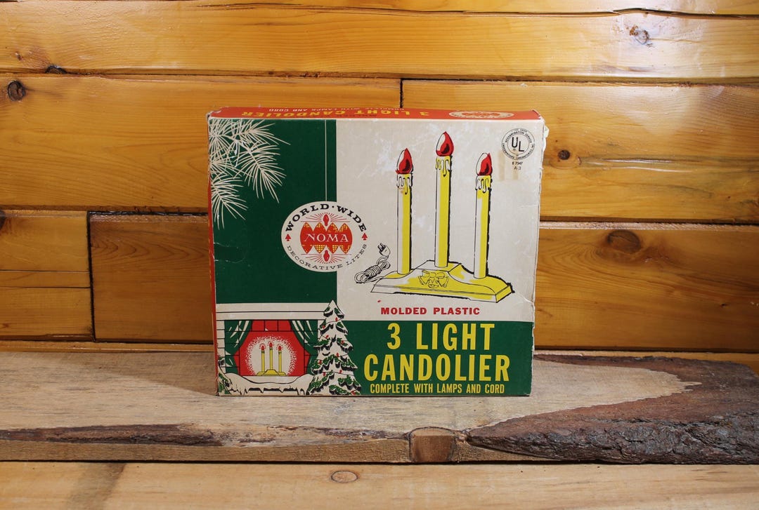 Vintage Noma Christmas 3 Light Candolier Electric Candelabra in ...