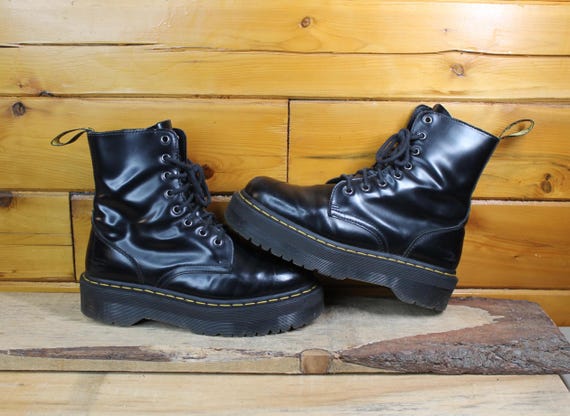Vintage Dr. Doc Martens Air Wair Jadon 8 Eye Black Leather Boot