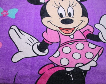 Vintage Minnie Mouse Purple Cute Fleece Blanket Throw
