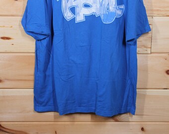 Vintage Karl Kani Blue Graffiti 90s Hip Hop T-shirt Adult Size 2XL