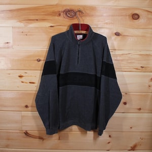 Chaqueta ligera de polar gris con cremallera de un cuarto y Mickey Mouse de Disney Store vintage, talla para adulto XXL