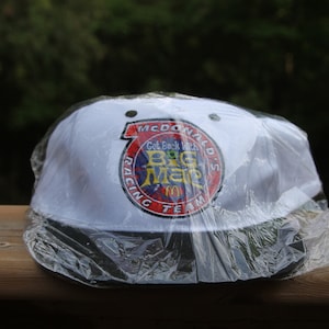 Vintage McDonalds Big Mac Racing Team 1994 Nascar Racing Snapback Hat Adjustable Adult Size New in Package