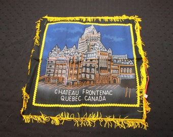 Funda de almohada decorativa vintage del Chateau Frontenac, Quebec, Canadá. Souvenir raro.