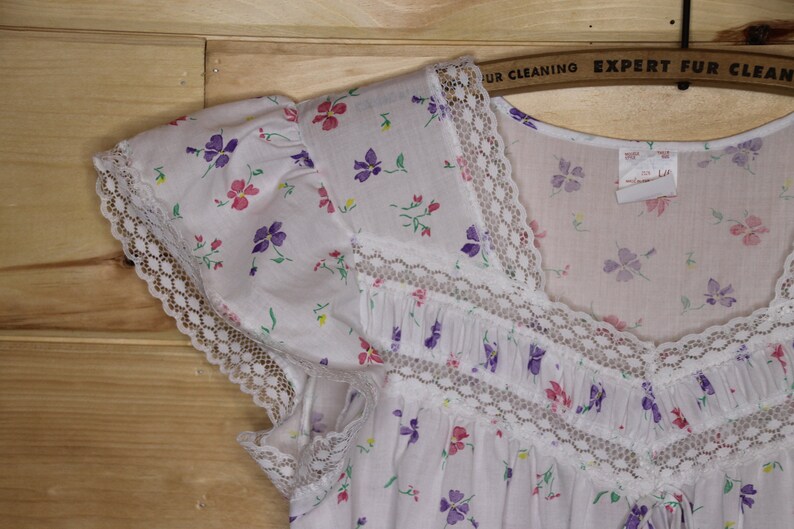 Vintage Slumber Suzy Dreamwear Nighty Floral Night Gown Nighty Sleepwear Adult Size Large