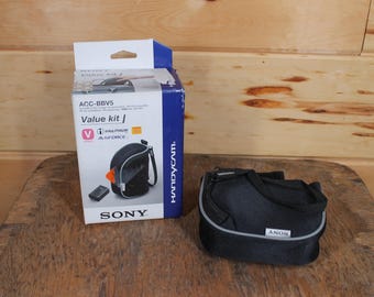 Vtg Sony Handycam BAG Case Leather Hi-8 Video Camcorder Vision
