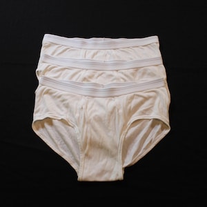 Vintage Lot of 3 White Underwear Briefs Adult Size XXL Front Flap Unworn Condition
