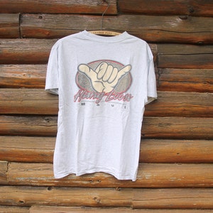 Vintage Hang Loose Maui Surf Surfing White Single Stitch T-Shirt Adult Size Large