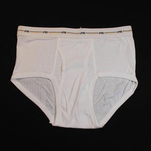 Vintage Fruit Of The Loom Blanc Sous-Vêtements Slip Taille Adulte XL Rabat Avant Jamais Porté