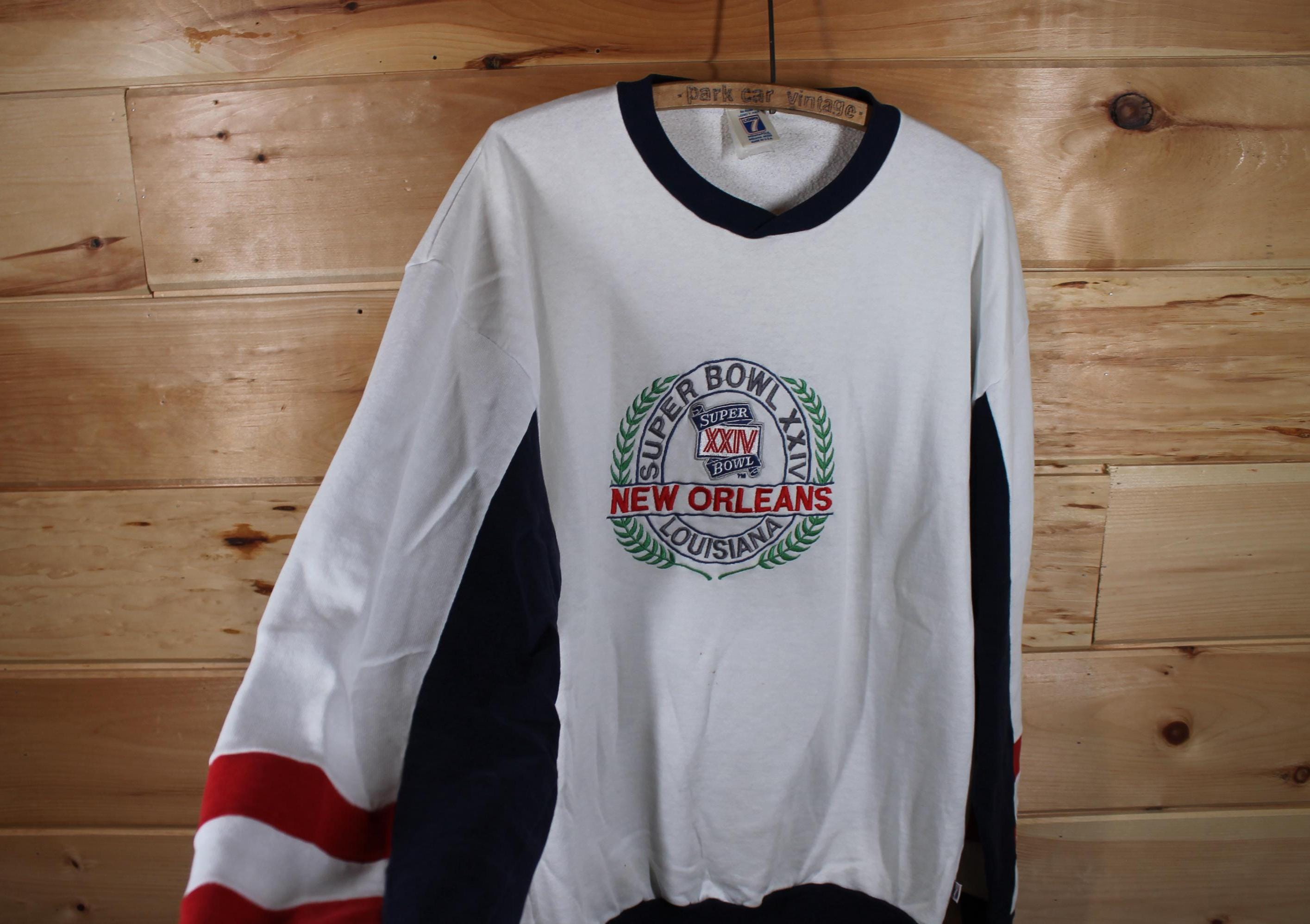 Vintage NFL Super Bowl XXIV New Orleans Louisiana White Sweatshirt 
