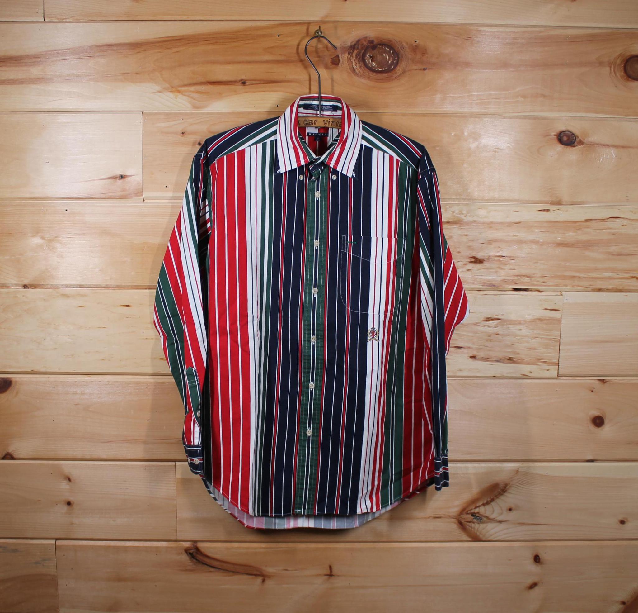 Vintage Tommy Hilfiger 90s Button Front Collared Preppy Long 
