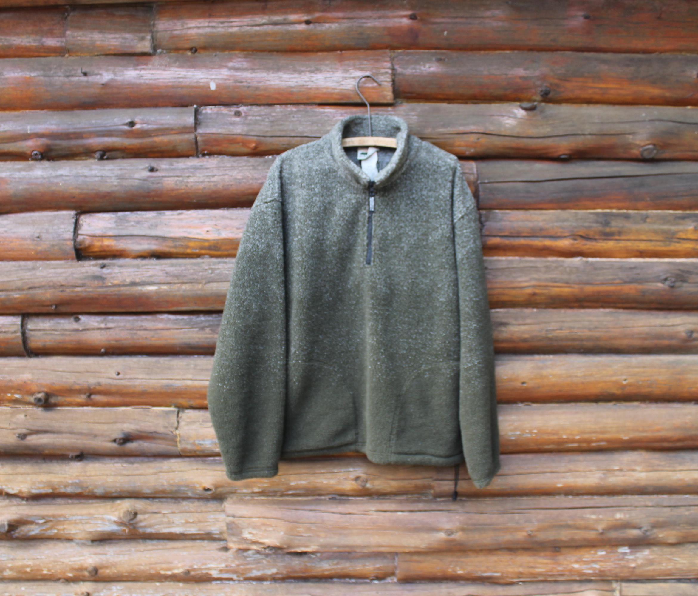Vintage Northern Elements Forest Green Fleece Quarter Zip Light 