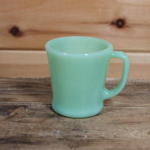 Vintage Fire King Jadeite Green Restaurant Ware D Handle 1962 Coffee Mug -- Retro Kitchen Home Decor