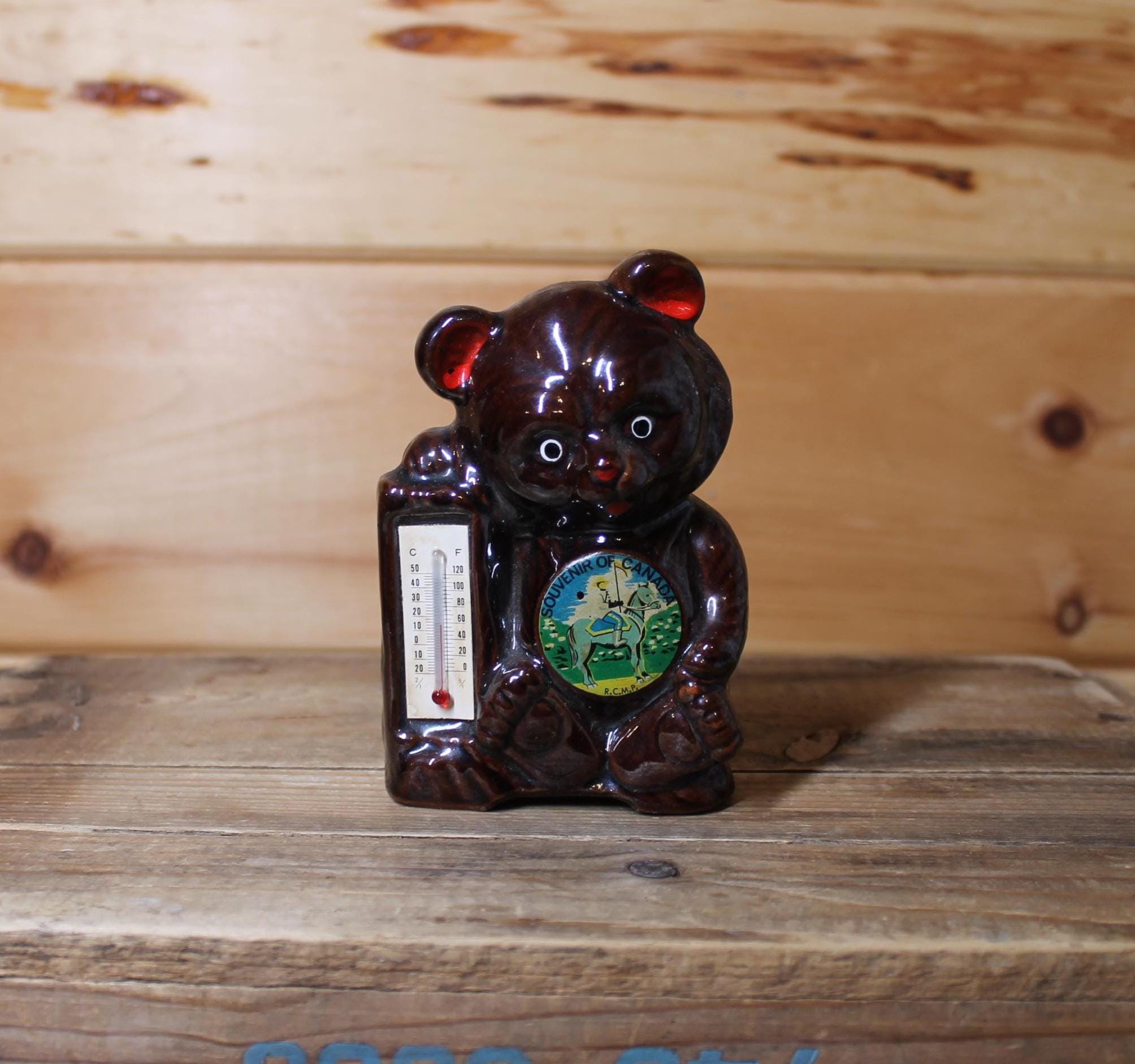 Vintage Bear Thermometer Coin Bank RCMP Souvenir of Canada - Etsy