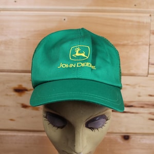 Vintage John Deere Tractors Green Trucker Snapback Hat Adjustable Adult Size